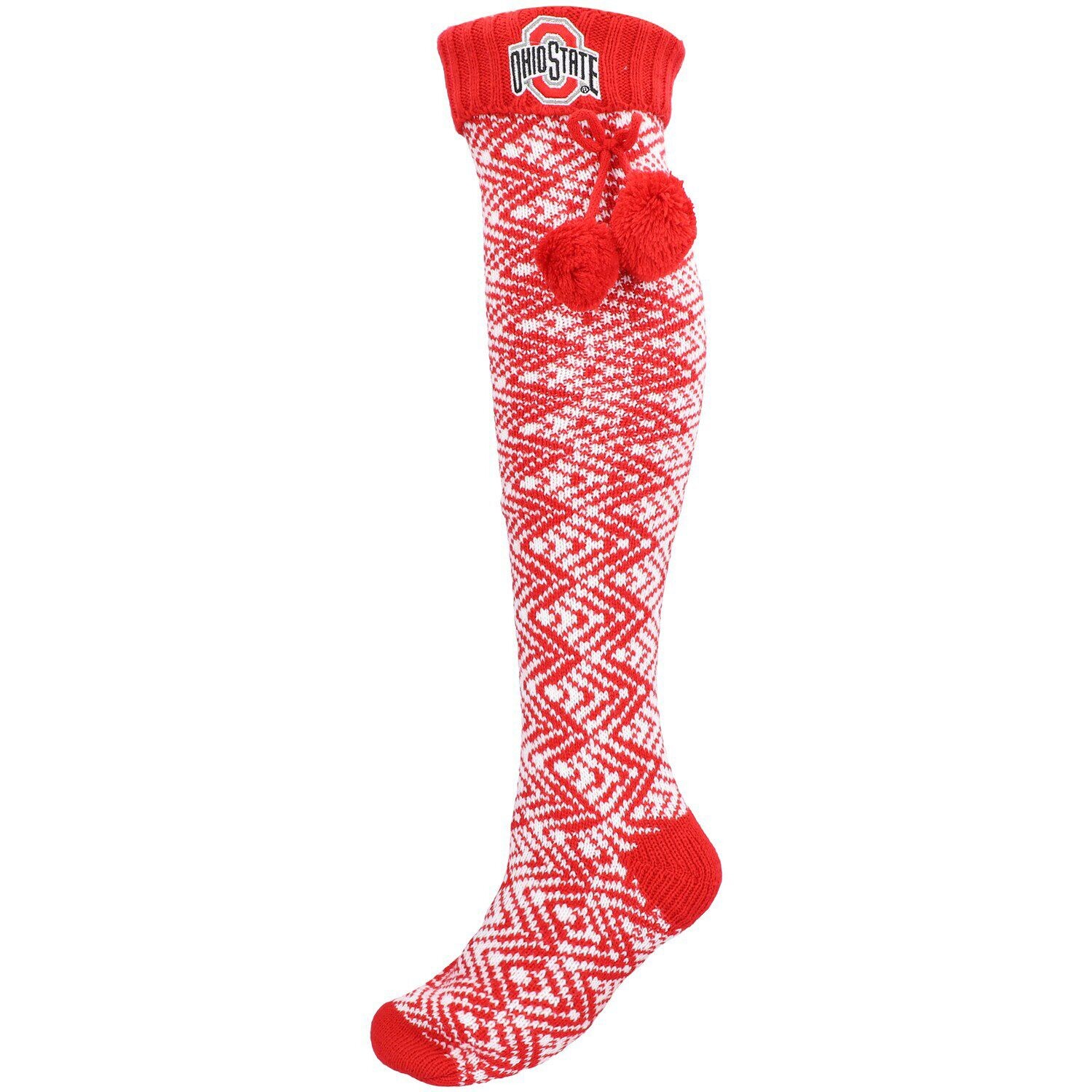 

Женские носки до бедра ZooZatz Ohio State Buckeyes с геометрическим рисунком