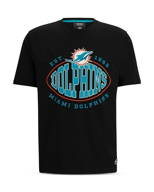 

Футболка BOSS NFL Miami Dolphins с рисунком из смеси хлопка BOSS, цвет Black
