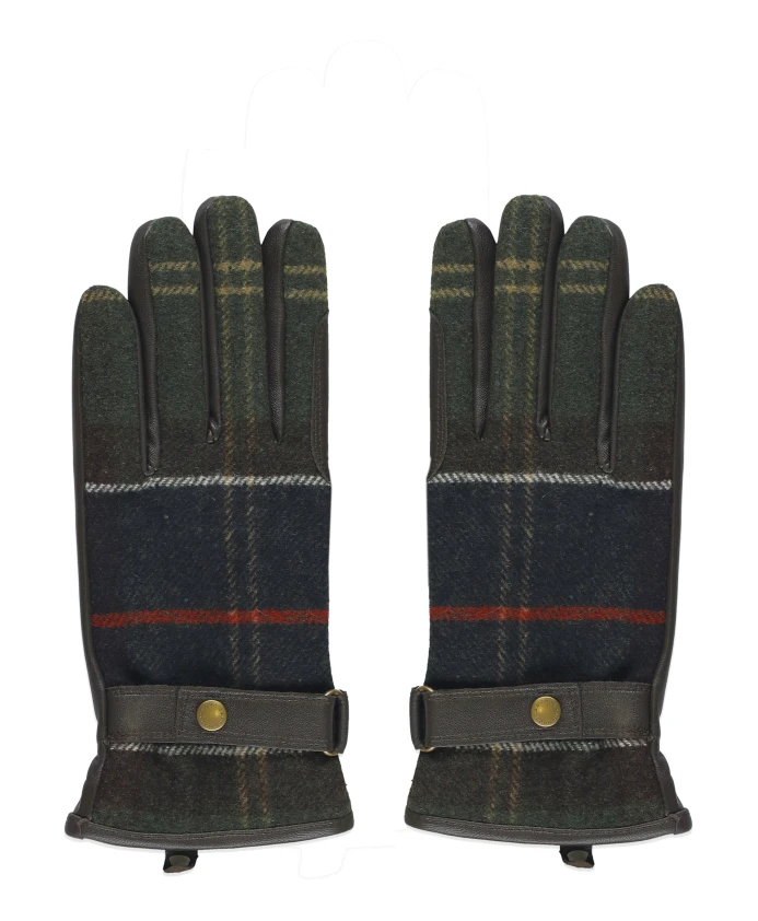 

Хлопковые перчатки с рисунком в клетку. Barbour, зеленый
