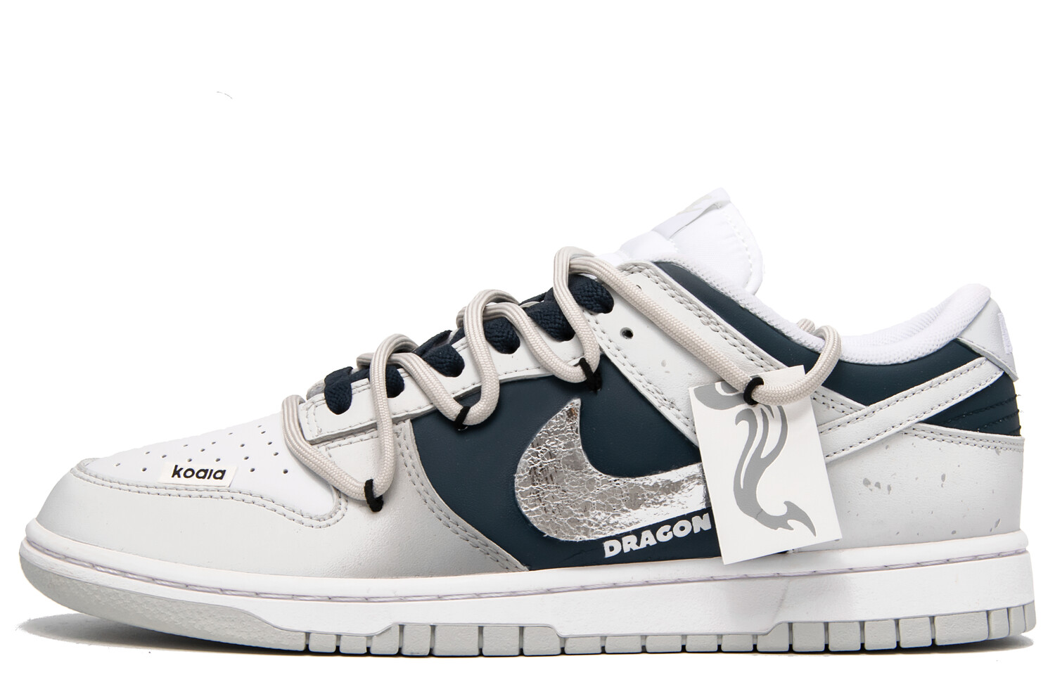 

Кроссовки Nike Dunk Skateboarding Shoes Women's Low-top Navy Blue/gray/white, светло-серый