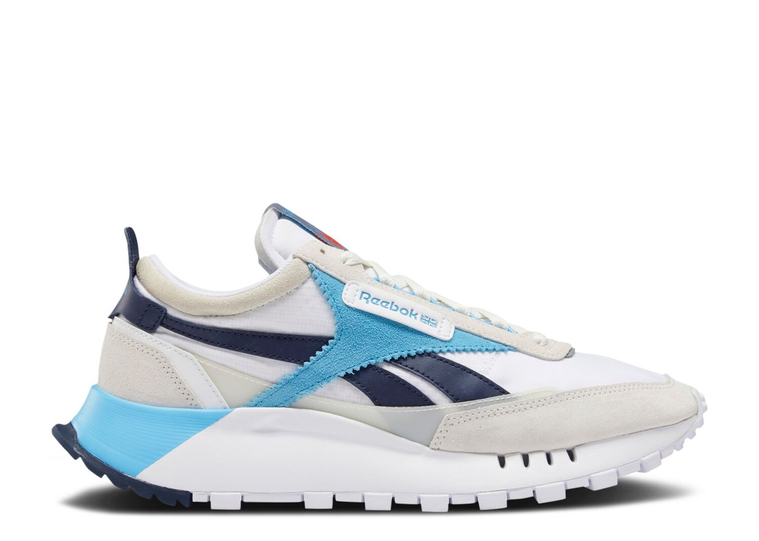 

Кроссовки Reebok Classic Leather Legacy 'White Vector Navy', белый, Белый;серый