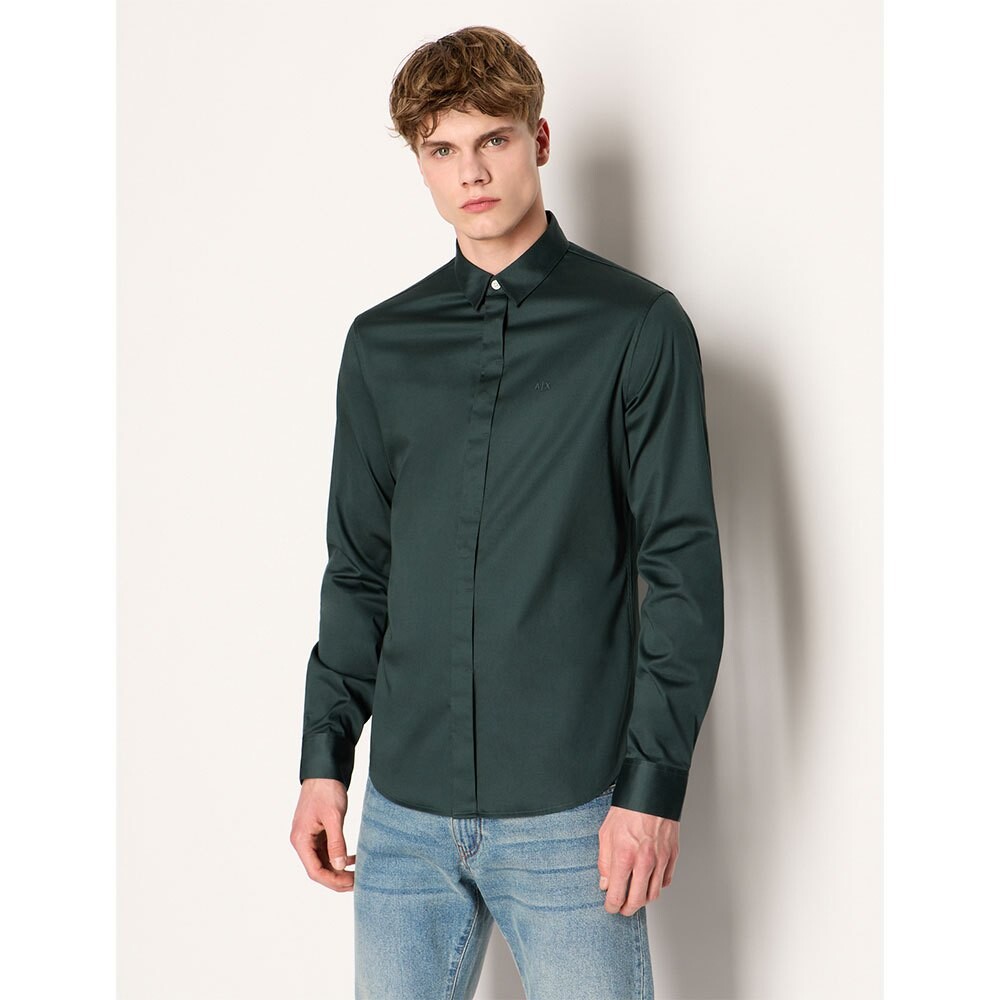 

Рубашка с длинным рукавом Armani Exchange 8NZCBD_ZN10Z, зеленый