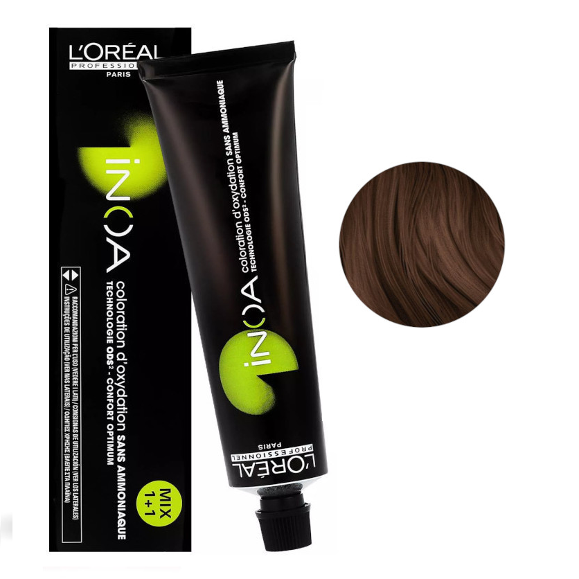 Перманентная краска для волос без аммиака 7.23 опалесцирующий-золотой блондин L'Oréal Professionnel Inoa, 60г