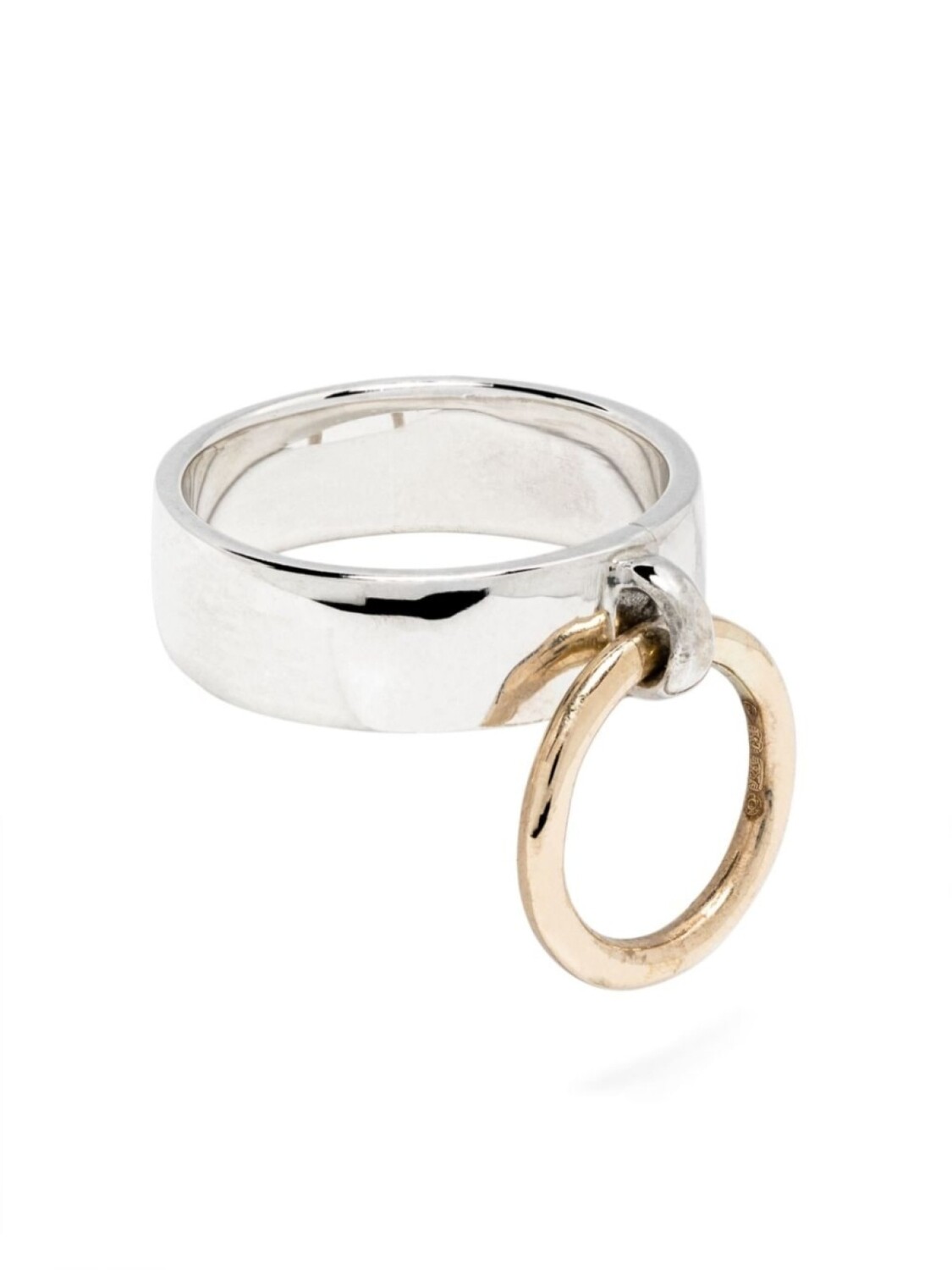 

Кольцо Pierced из желтого золота и серебра Roses Metals, серебряный