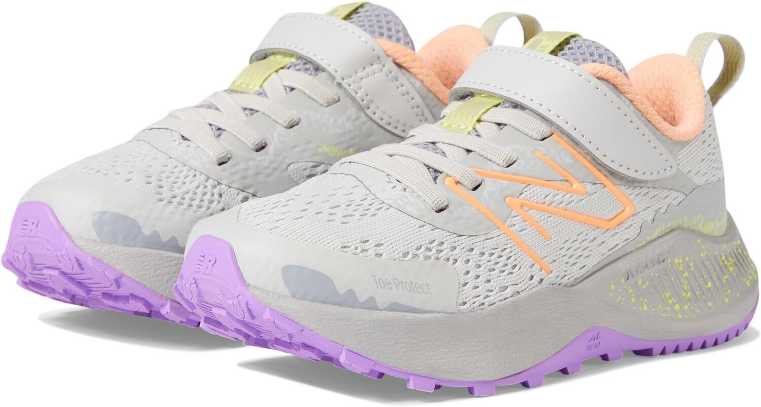

Кроссовки New Balance Kids Dynasoft Nitrel v5 Bungee Lace with Hook-and-Loop Top Strap, цвет Grey Matter/Guava Ice