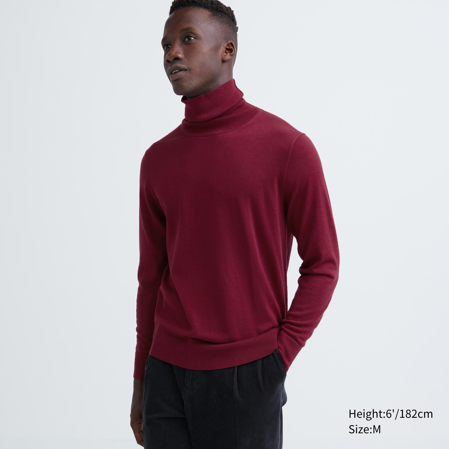 

Свитер Uniqlo мужской из шерсти мериноса, красный
