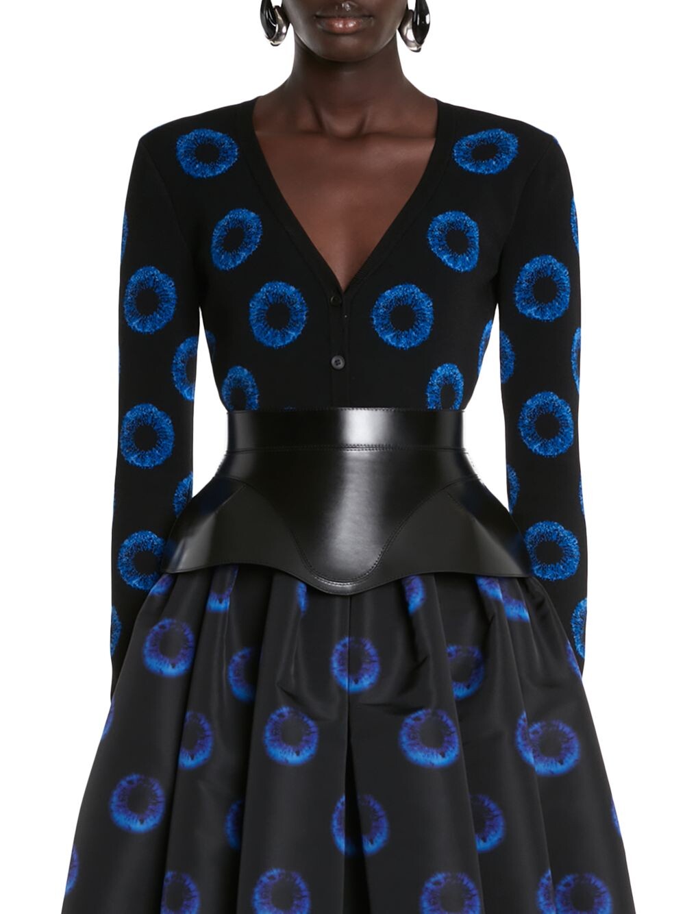 

Жаккардовый вязаный кардиган Iris Alexander McQueen, черный