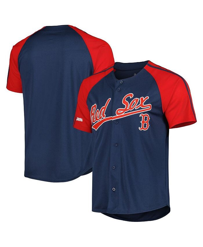 

Мужской темно-синий модный трикотаж реглан на пуговицах Boston Red Sox Stitches, синий