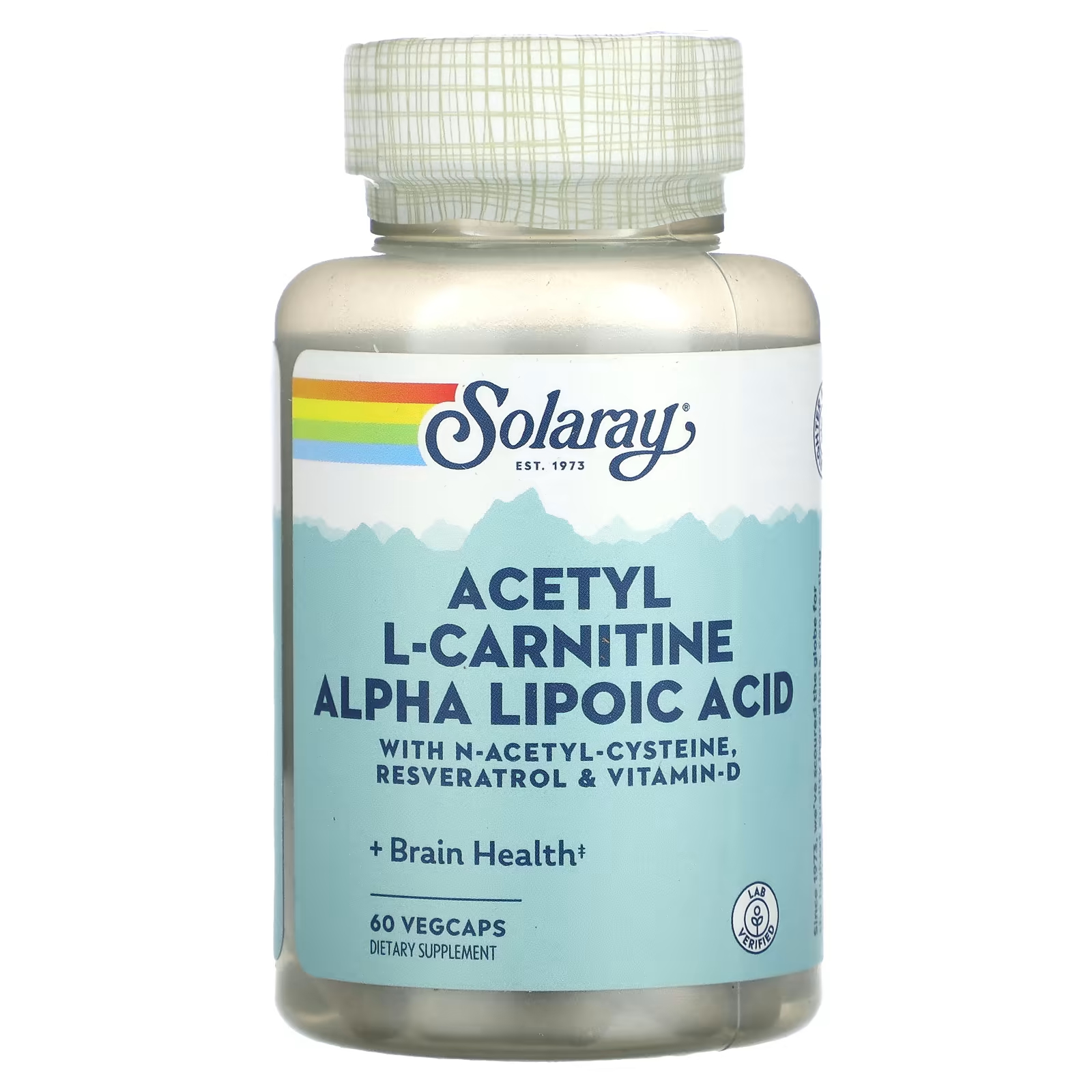 Solaray Ацетил L-карнитин Альфа-липоевая кислота 60 растительных капсул