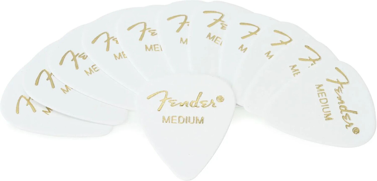 

Медиаторы Fender 351 Shape Classic из целлулоида — средний белый, 12 шт.