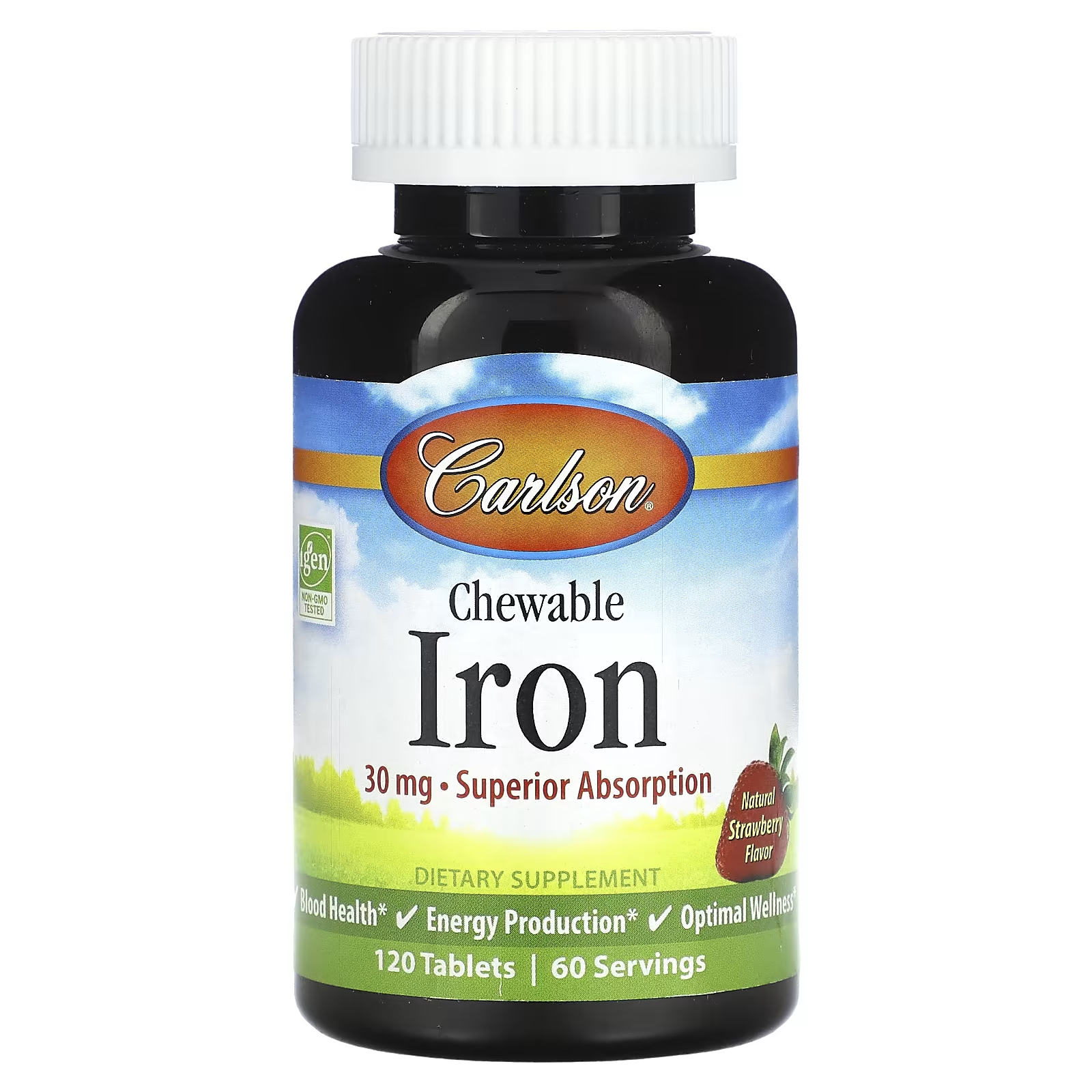Пищевая добавка Carlson Chewable Iron Natural Strawberry 30 мг, 120 таблеток