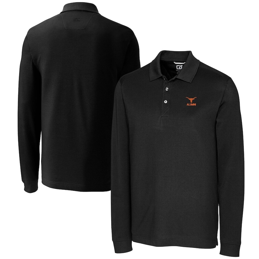 

Поло с длинным рукавом Cutter & Buck Texas Longhorns, черный