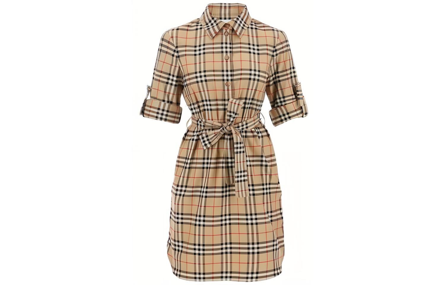 

Платье Burberry с длинными рукавами, бежевый