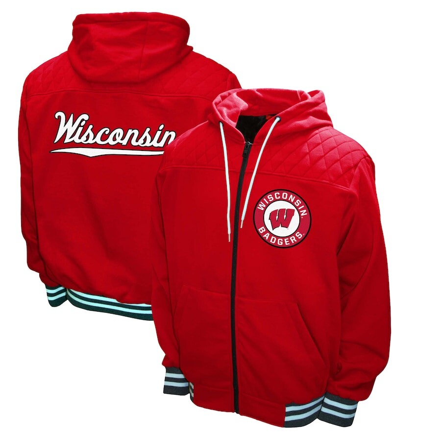 

Толстовка на молнии Franchise Club Wisconsin Badgers, красный