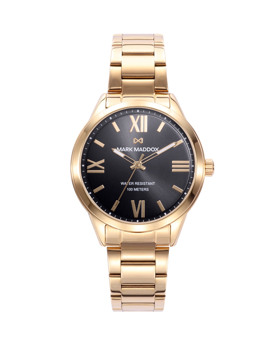 цена Женские часы Marais из золотистой стали с черным циферблатом Mark Maddox, золотой