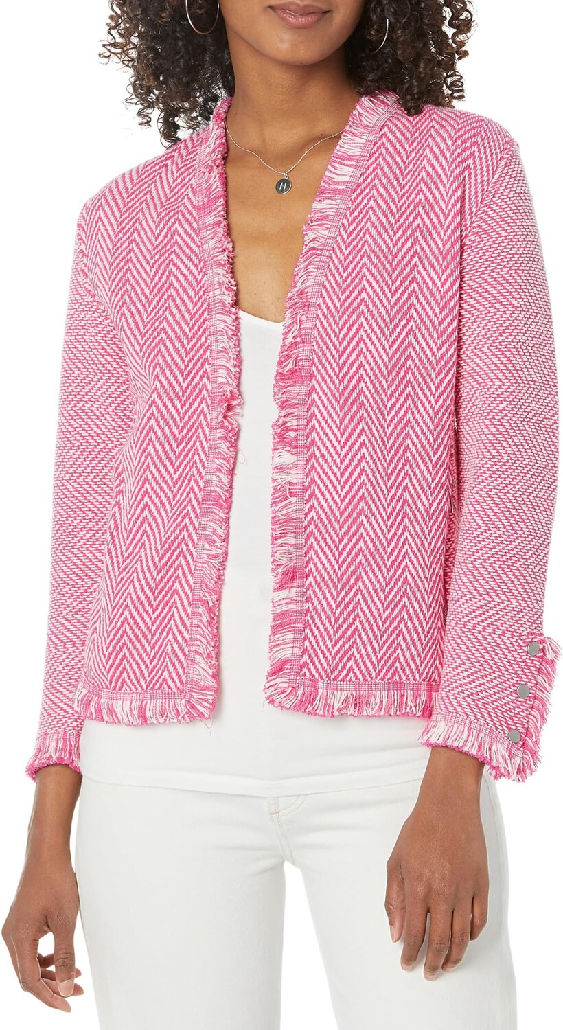 

Куртка Zigzag Fringe Mix Jacket NIC+ZOE, цвет Shocking Pink