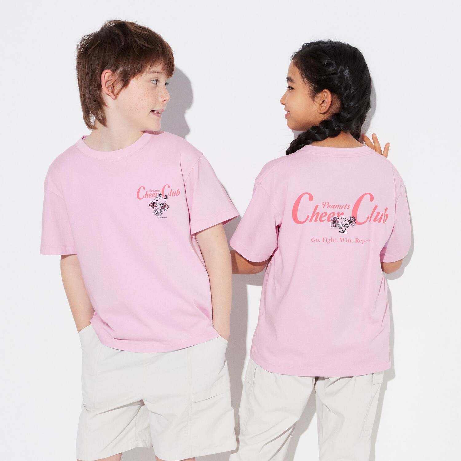 

Футболка UNIQLO Girls Peanuts Sports Club Ut с коротким рукавом и рисунком, розовый