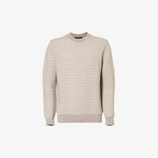 

Джемпер шерстяной вязки с логотипом интарсии Emporio Armani, цвет fantcorda mel