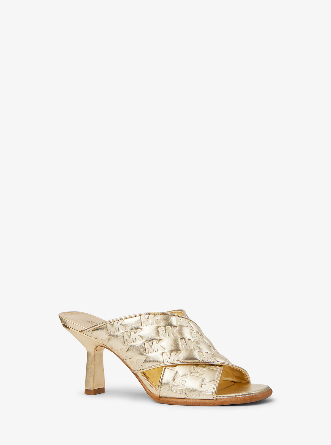 

Мюли металлик с тисненым логотипом Gideon Michael Kors, желтый