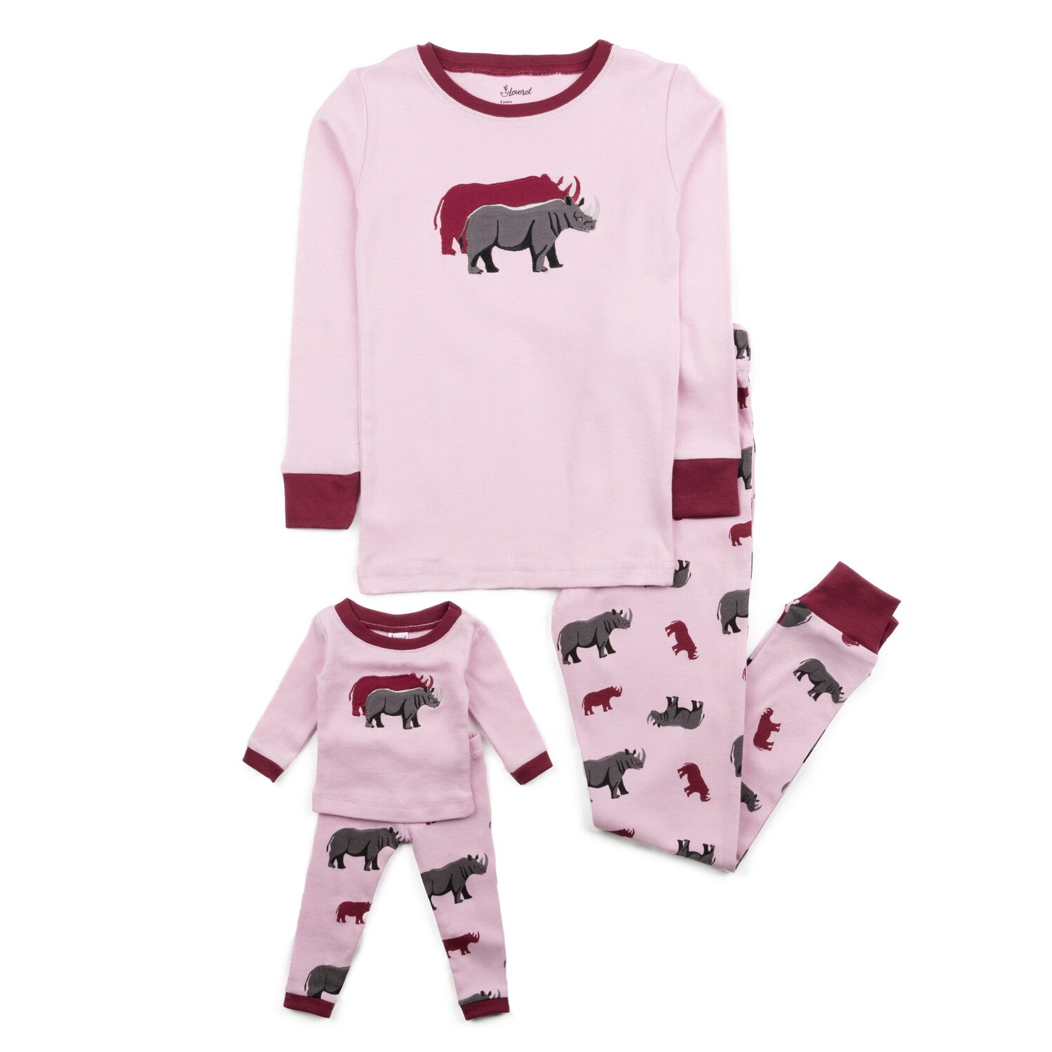 

Хлопковая пижама для девочек и подходящая кукла Rhino Leveret