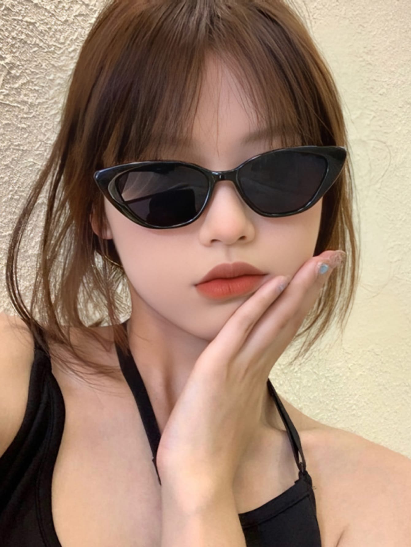 1шт женские солнцезащитные очки «кошачий глаз» с коричневыми линзами цена и фото