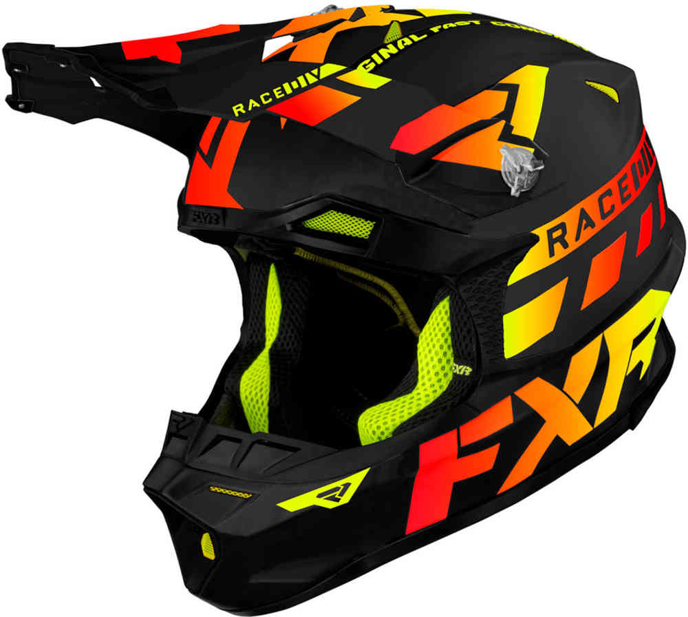 Шлем для мотокросса Blade Race Div FXR, черный/желтый/красный шлем fxr clutch cx mx gear для мотокросса черный белый