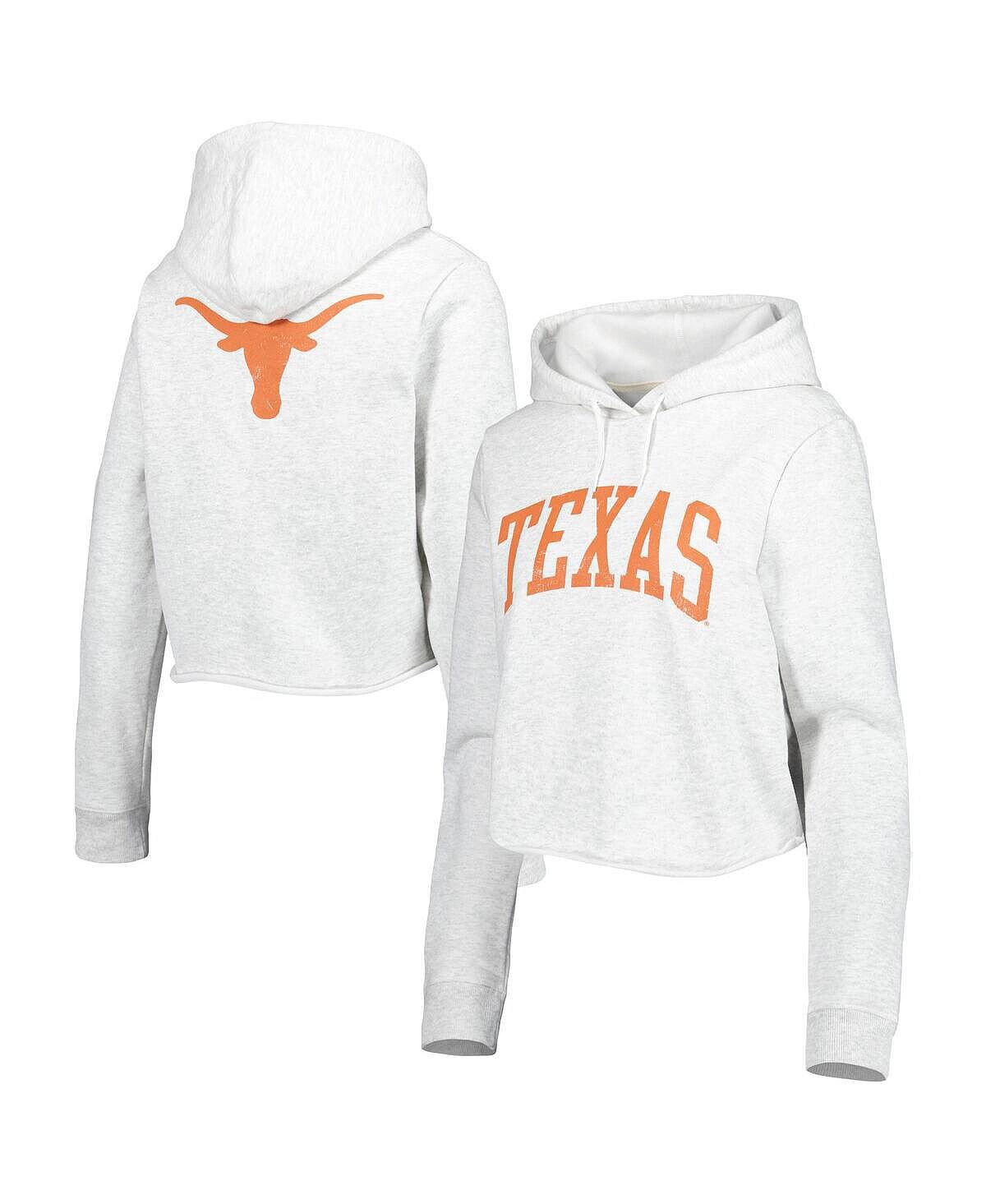

Женский укороченный пуловер с капюшоном Ash Texas Longhorns 2-Hit 1636 League Collegiate Wear