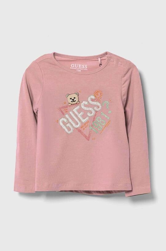 

Футболка с длинными рукавами Guess, розовый