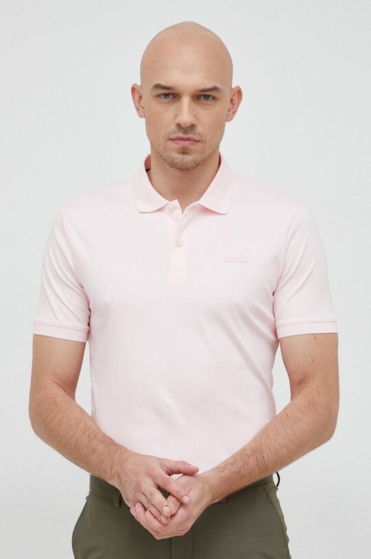 

Хлопковое поло Calvin Klein, розовый