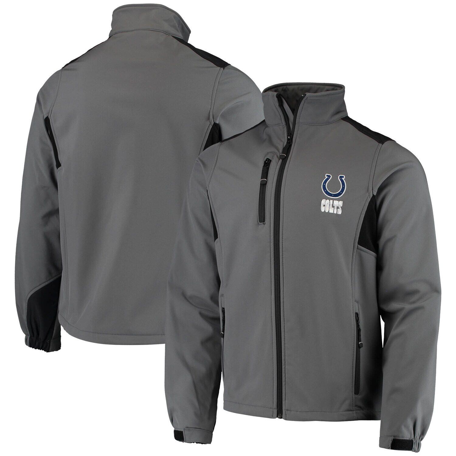 

Мужская темно-серая флисовая куртка с молнией во всю длину Dunbrooke Indianapolis Colts Circle Softshell, Серый