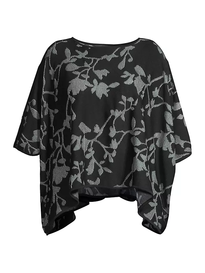 

Вязаное жаккардовое пончо с цветочным принтом Ming Wang, Plus Size, белый