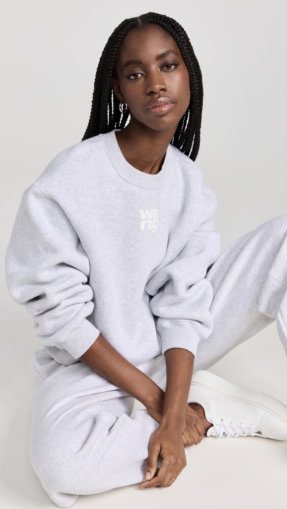 

Толстовка Alexander Wang Essential Terry Crew, серый