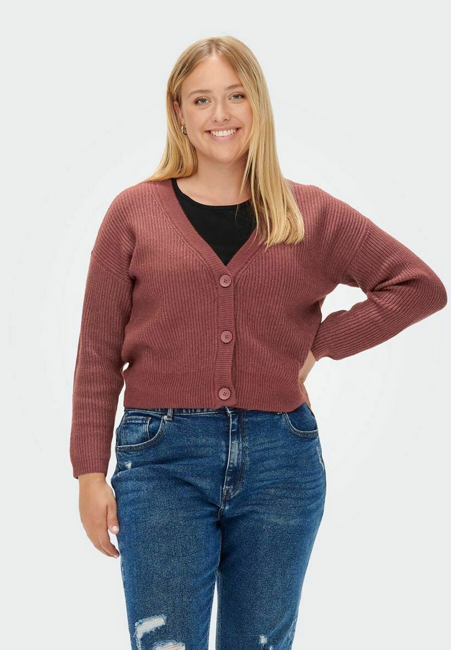 

Кардиган ONLY Carmakoma CARESLY V NECK, цвет spiced apple