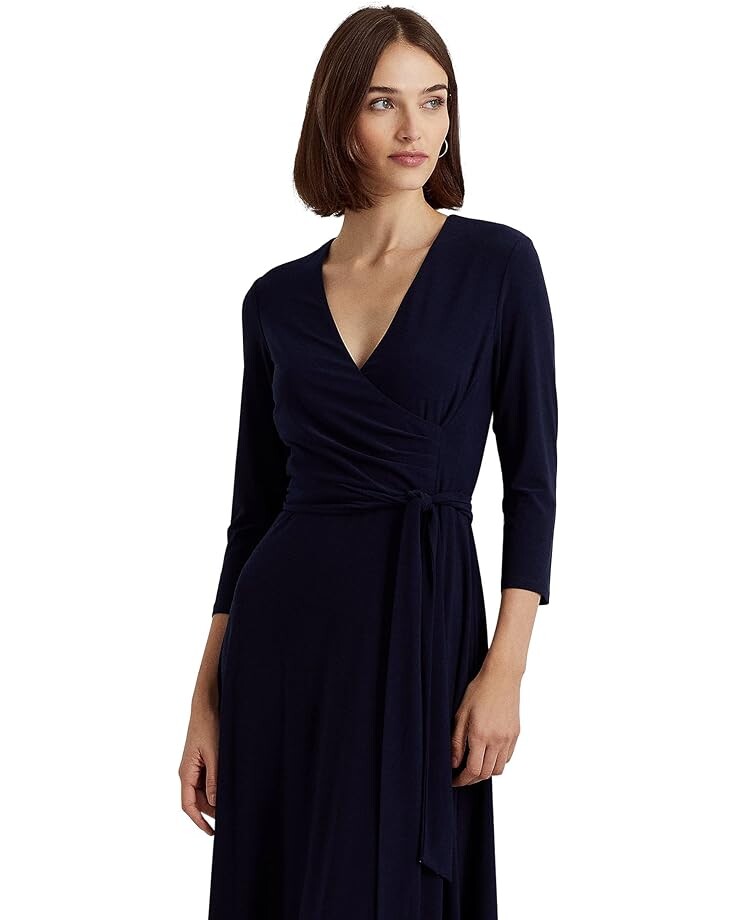 

Платье LAUREN Ralph Lauren Petite Surplice Jersey Dress, цвет Lighthouse Navy