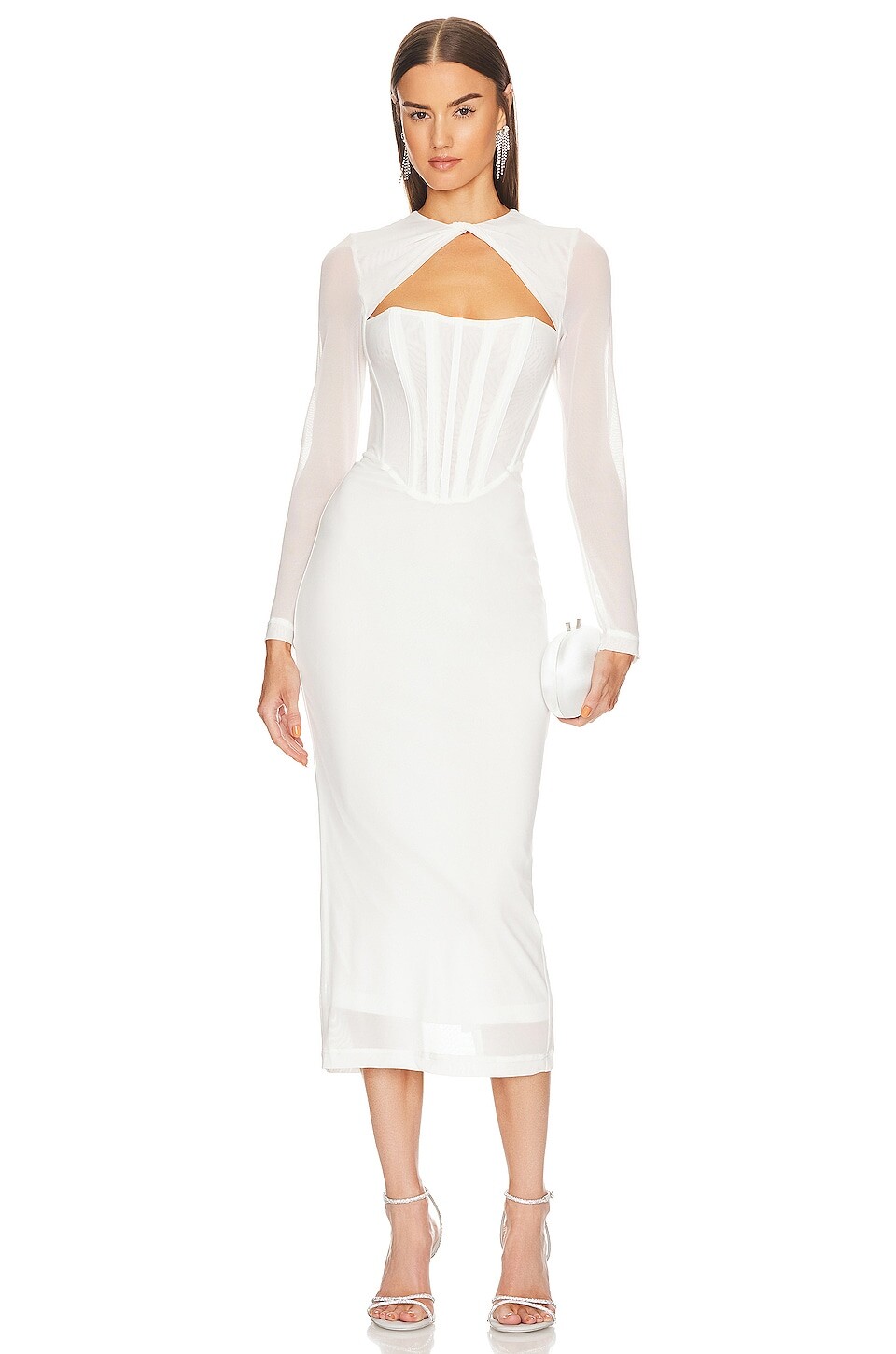 

Платье Bardot Ramona Corset Mesh, цвет Orchid White
