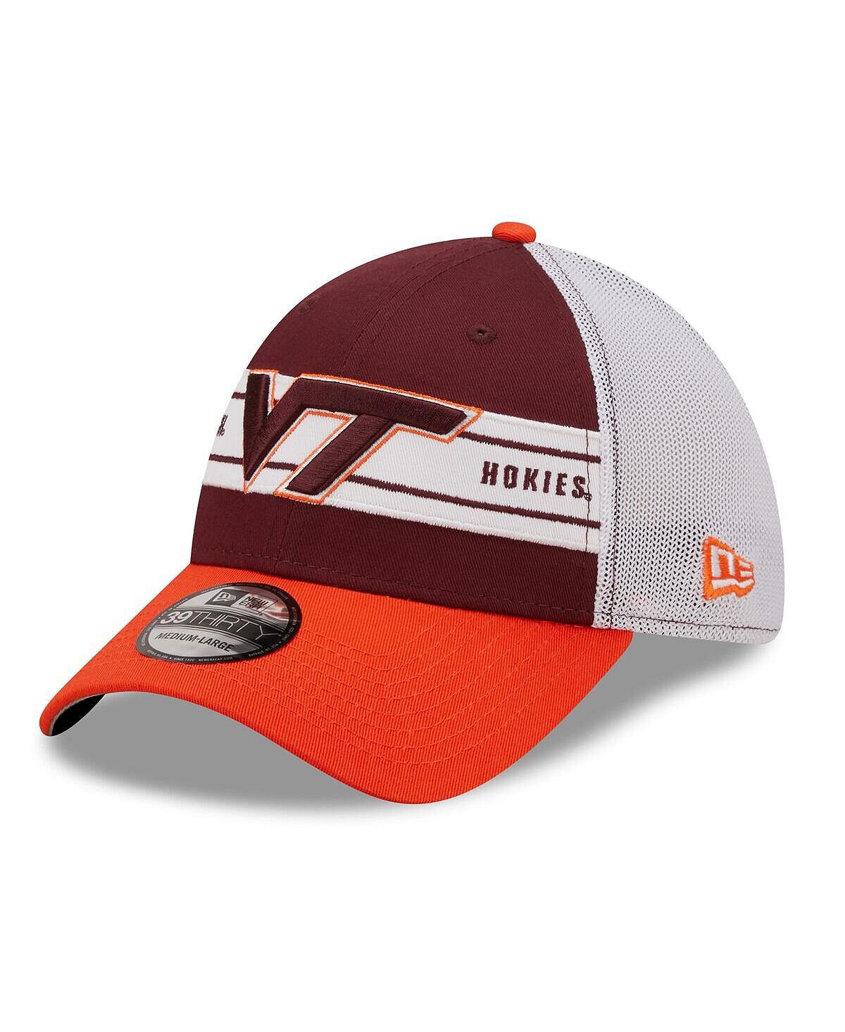 

Мужская темно-бордовая, оранжевая шляпа Virginia Tech Hokies с полоской 39THIRTY Flex Hat New Era