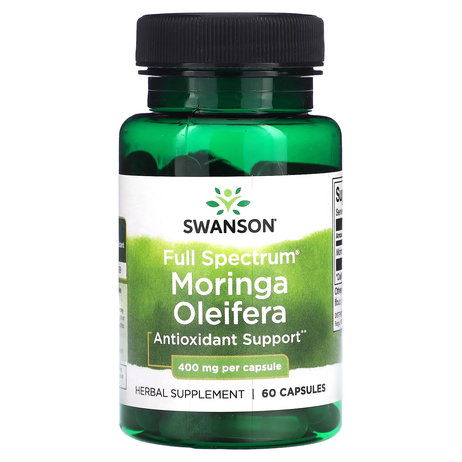 Моринга масличная Swanson Full Spectrum 400 мг капсулы поддерживающие увеличение энергии и концентрации swanson full spectrum turmeric ashwagandha