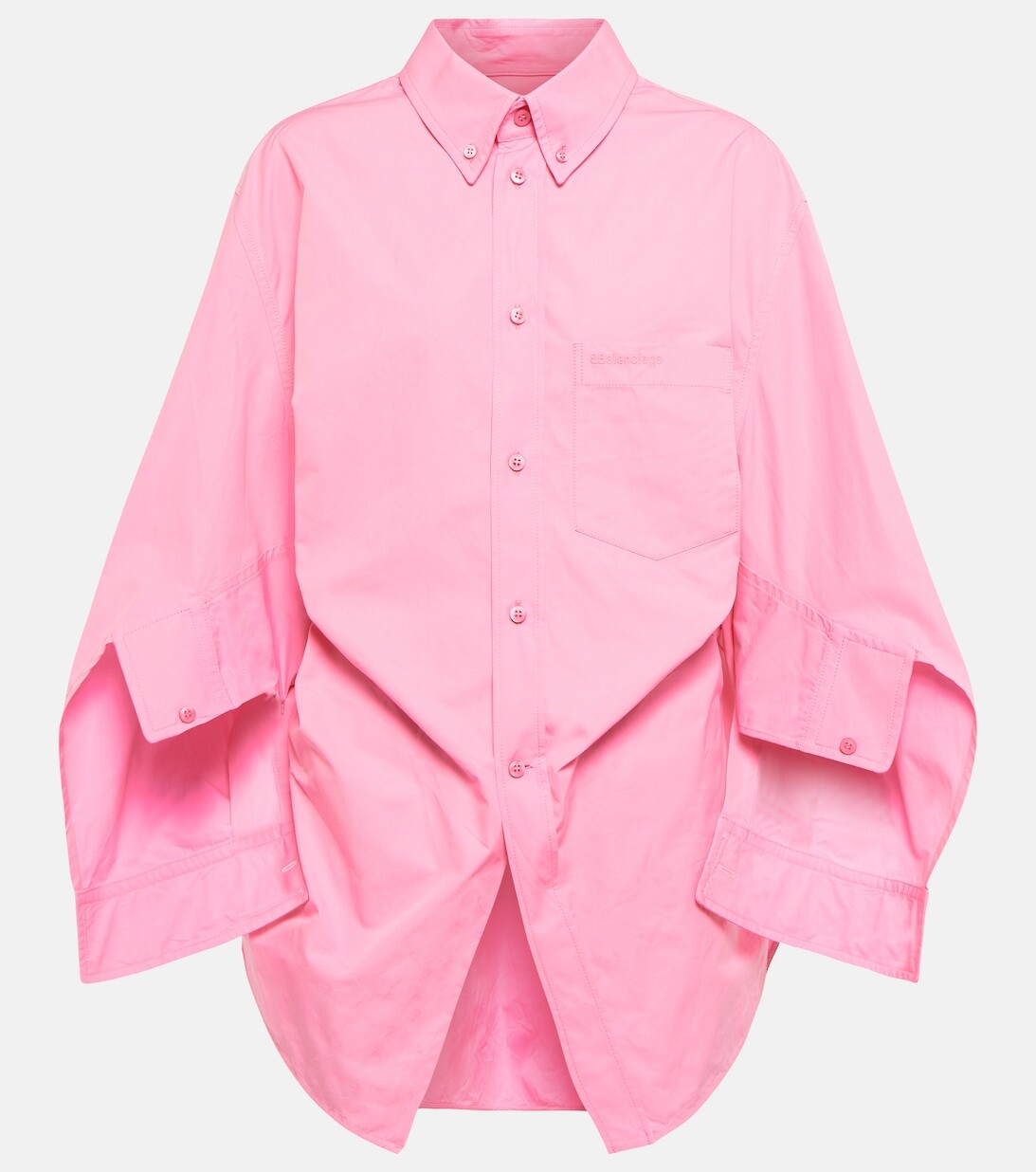 

Хлопковая рубашка оверсайз BALENCIAGA, розовый