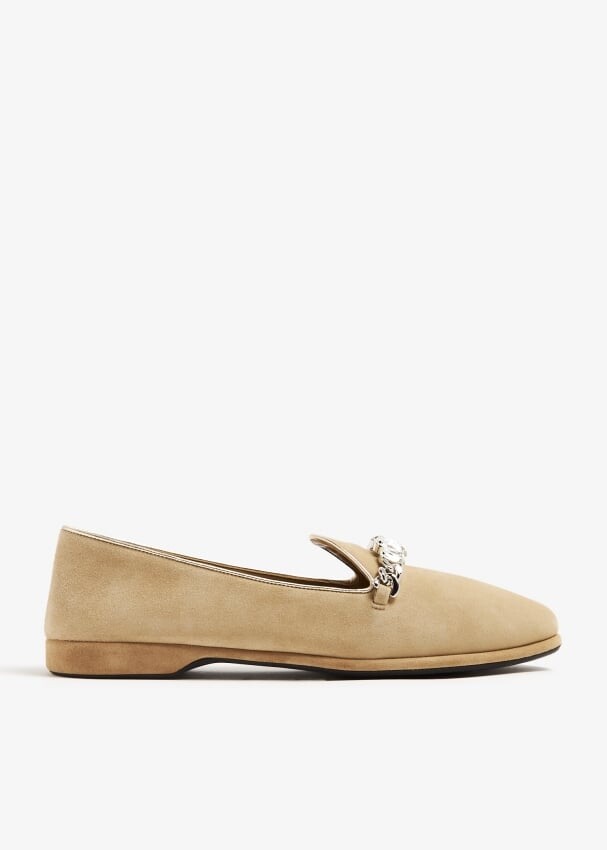 

Лоферы Miu Miu Suede, бежевый