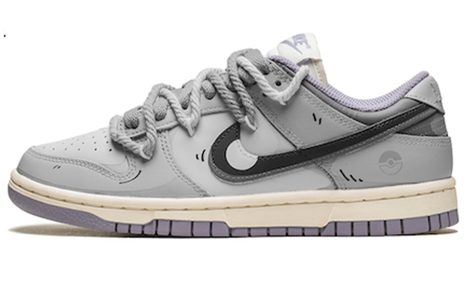 

Кроссовки Nike Dunk Skateboarding Shoes Women's Low-top White, серый