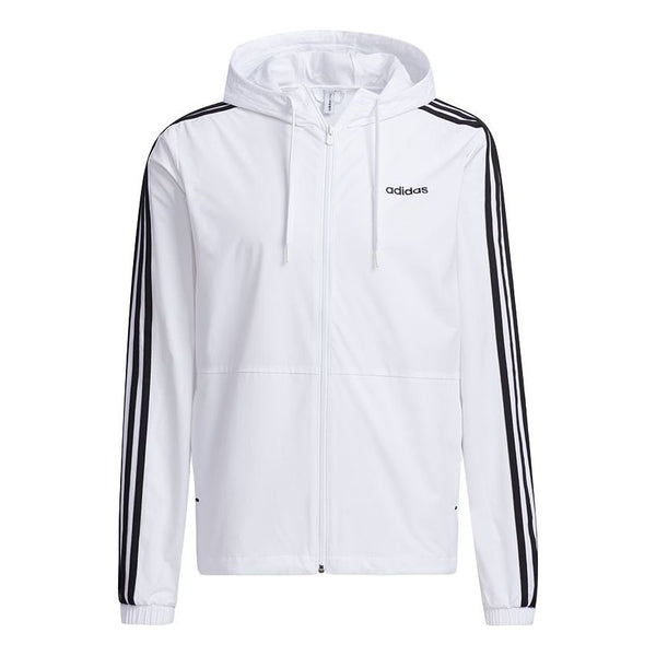 Куртка adidas neo M Ce 3s Wb Classic Stripe Windproof waterproof Sports Hooded Jacket White, белый