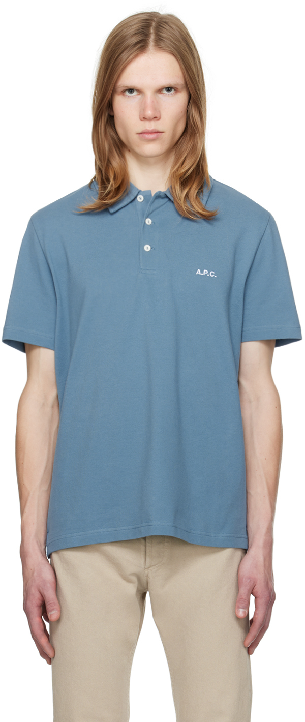 Синяя футболка-поло «Остин» A.P.C.