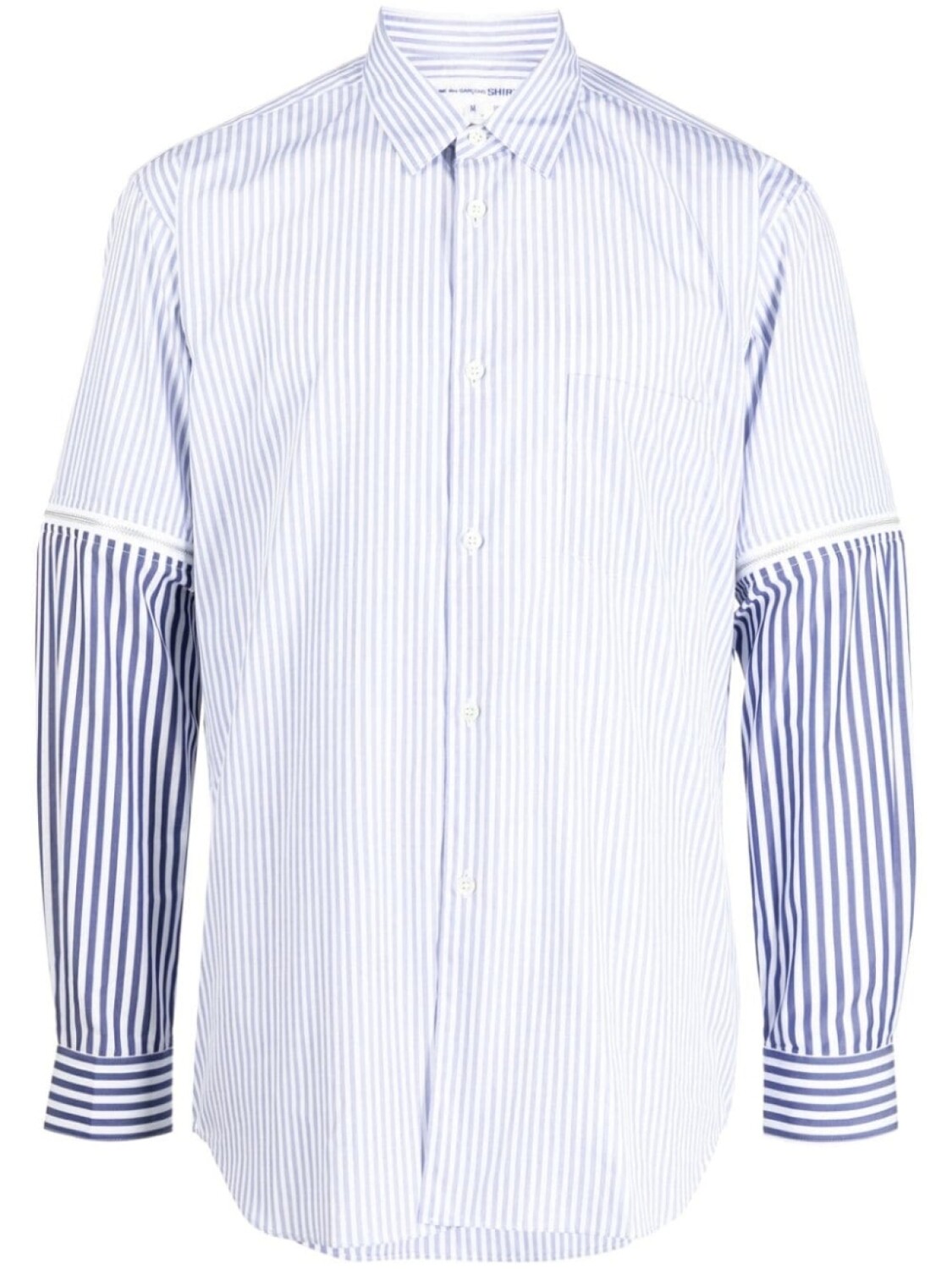 

Полосатая рубашка со вставками Comme Des Garçons Shirt, синий
