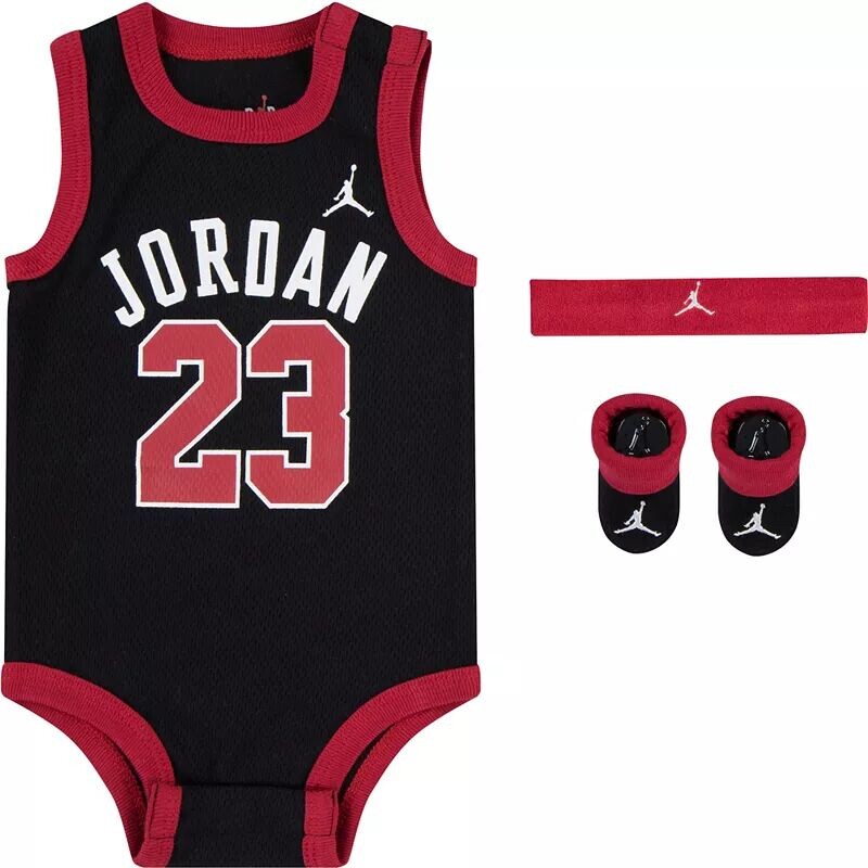 

Комплект из 3 сетчатых трикотажных изделий Jordan Infants в коробочке, черный