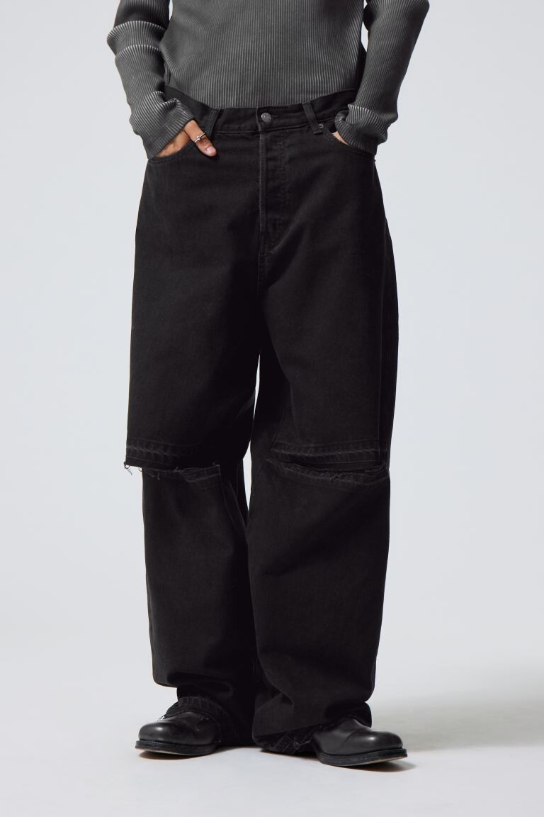 

Джинсы astro baggy с открытым коленом H&M, черный