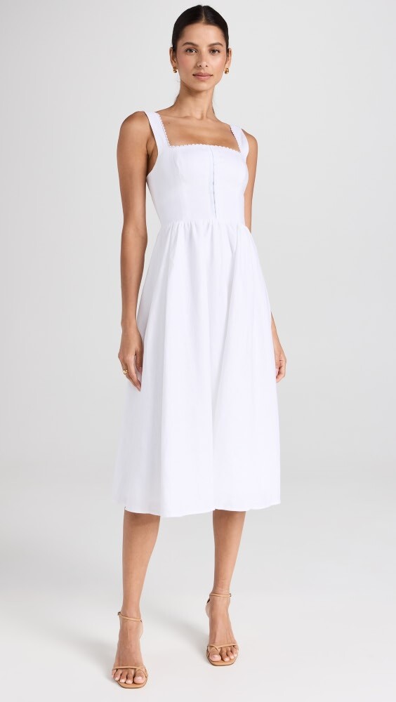 

Платье Reformation Tagliatelle Linen, белый