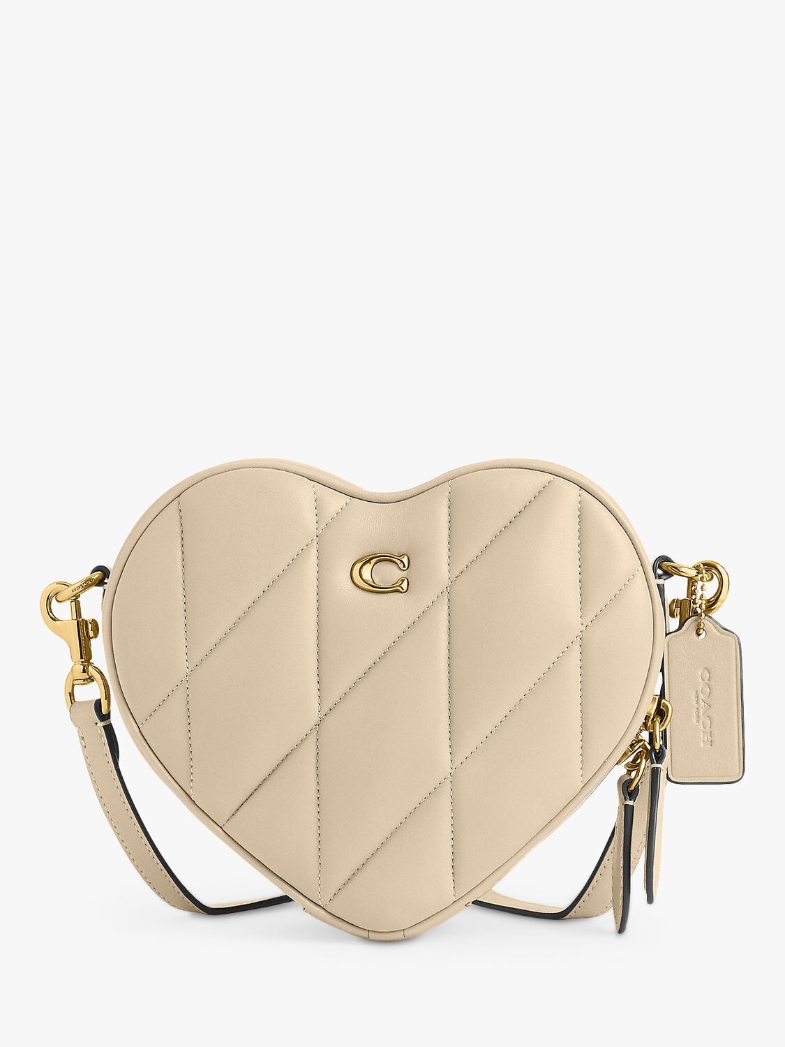 

Стеганая сумка через плечо Coach Heart, цвет слоновой кости