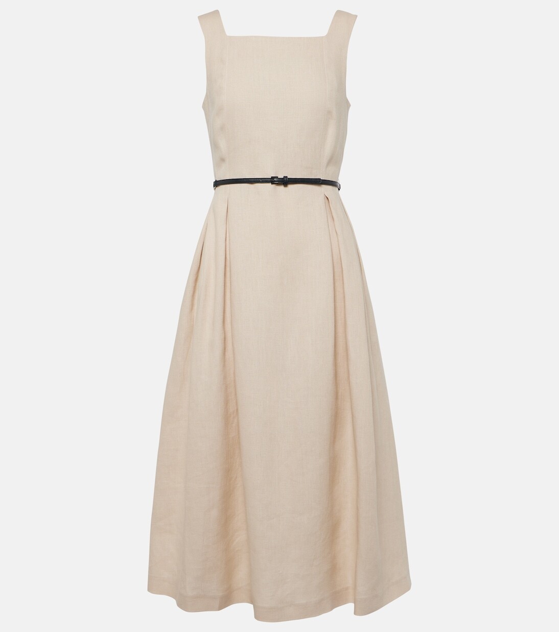 

Льняное платье миди cipro с поясом 'S Max Mara, бежевый