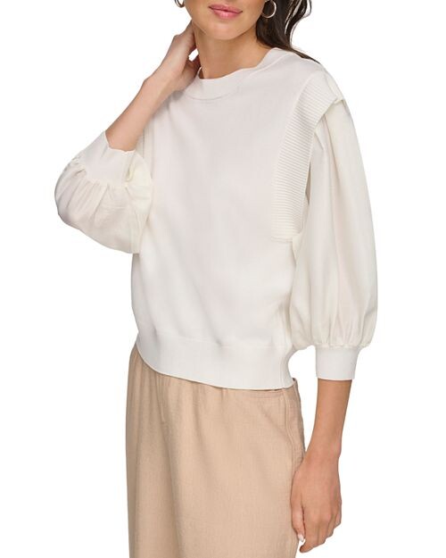

Топ с рукавами три четверти DKNY, цвет White