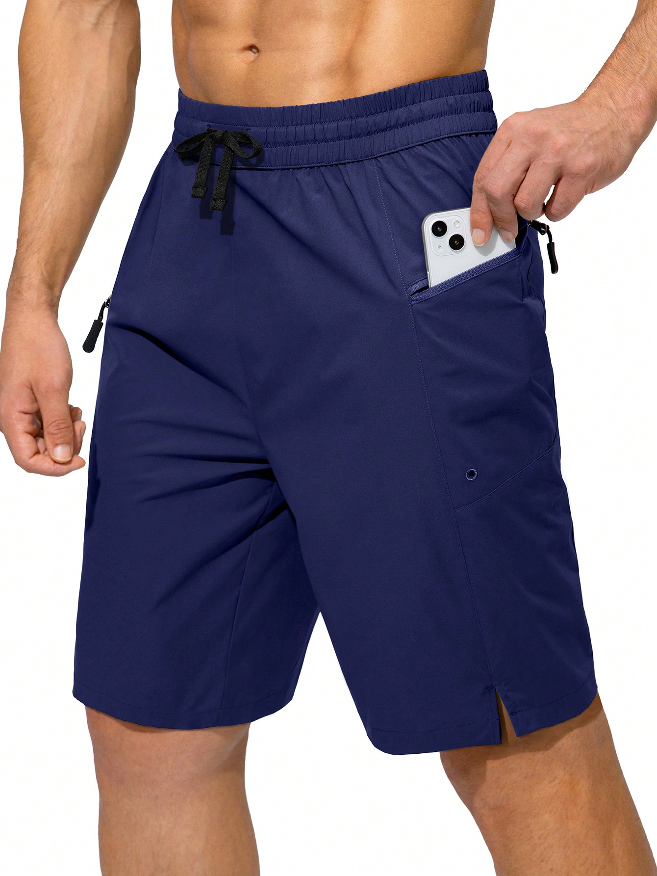 G Gradual Мужские плавки G Gradual Быстросохнущие шорты с карманами на молнии Пляжные шорты Купальные костюмы для мужчин - без сетчатой ​​подкладки, темно-синий цена и фото